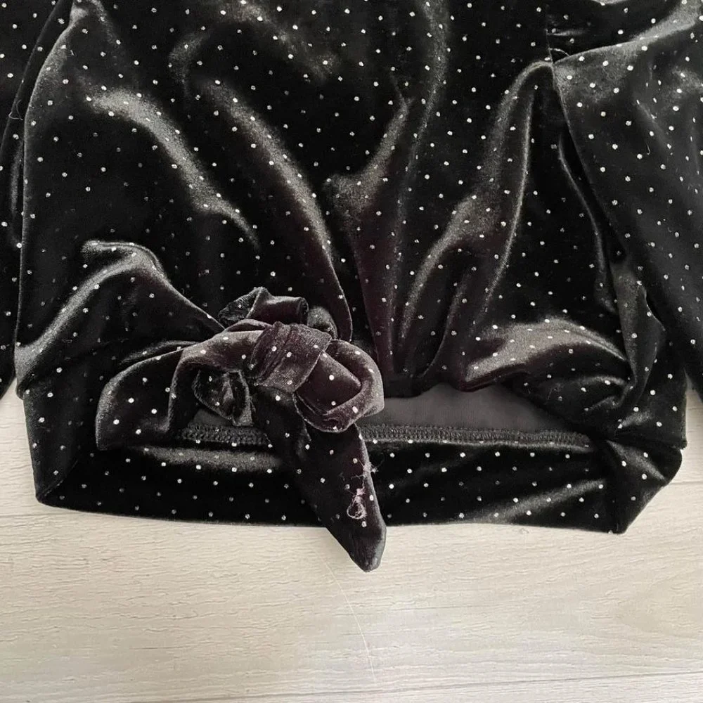 habitual baby girl black‎ velour outfit 18 months